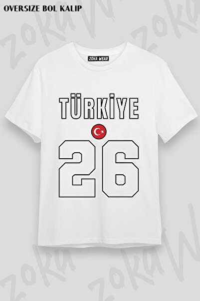 ZOKAWEAR تي شيرت مطبوع عليه كأس العالم للجنسين بتصميم فضفاض لكأس العالم في تر...