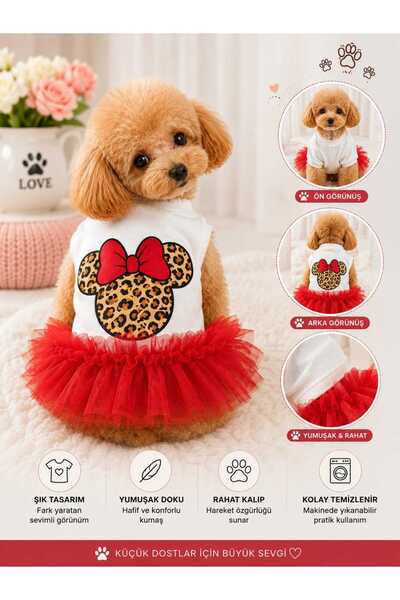 Zeyşil Pati Giyim Köpek Elbisesi Mickey Mouse