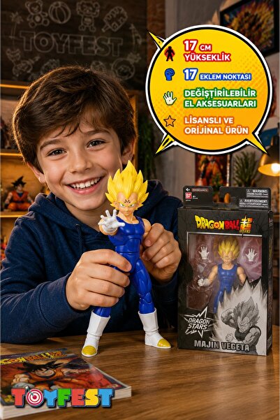 BANDAI Dragon Ball Super Majin Vegeta Dragon Stars Aksiyon Figürü Eklemli Ani...