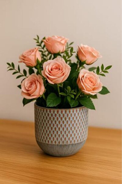 Generic Plant pot with rustic artistic pattern