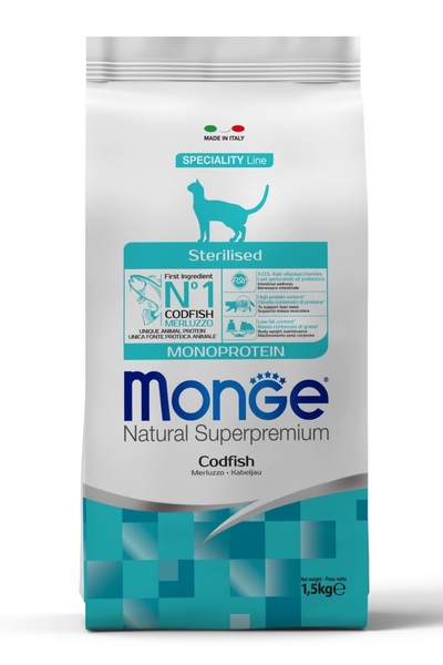 Monge Sterilised Tek Proteinli Morinalı Kısırlaştırılmış Yetişkin Kedi Maması...