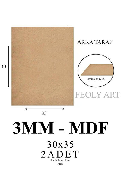 Feoly Art 3 mm 30x35 MDF Plaka (2 ADET) - Hobi, Maket, Ahşap El Sanatları, Pa...