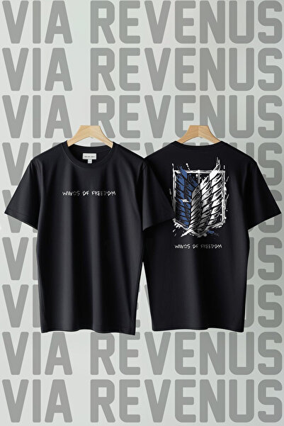 Vordevia Tricou larg cu imprimeu Attack on Titan față și spate