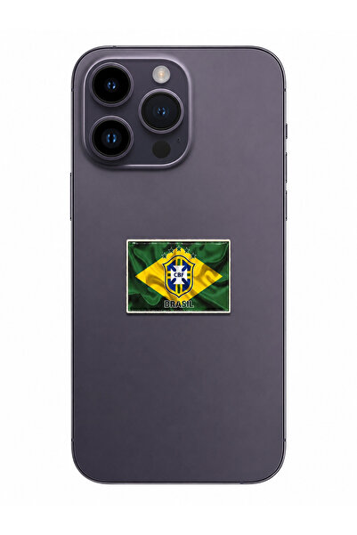 NO BRAND Brazil National Team CBF Metallic Phone Sticker – Strong 3M Back Adh...