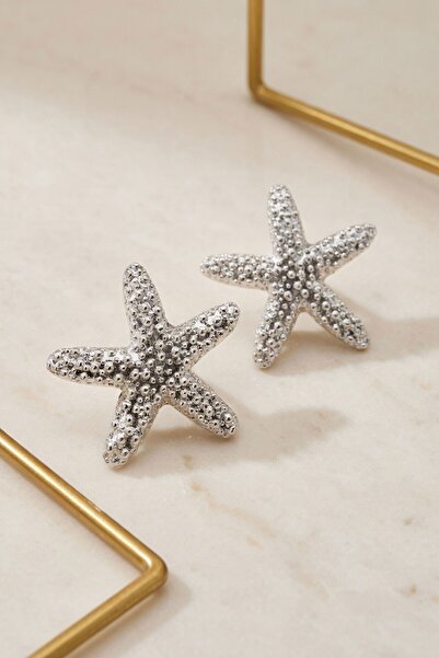 RMY MODA Women's Silver Starfish Earrings