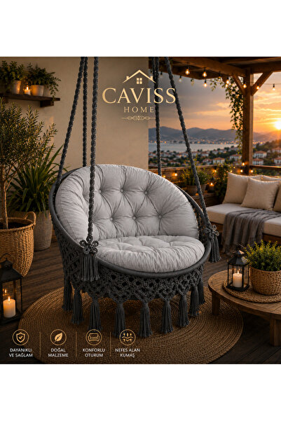 cavisshome Caviss Home Makrome Salıncak Minderi Bahçe Mobilyaları
