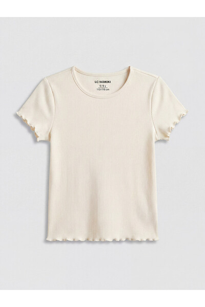LC Waikiki Esvab • Modern & Distinctive Zero Roba Collar Ribbed Girls' T-Shirt