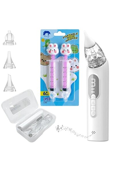 FUSIONTECHX ®   Aspirator nazal electric, set 2 în 1 pentru igiena nasului be...