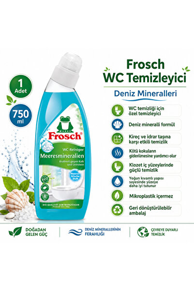 Frosch Deniz Mineralli WC/Tuvalet Temizleyici Kireç ve İdrar Leke Karşıtı 750 ml
