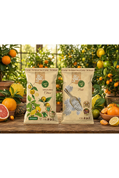 Dr Soil Set 1+1, Substrat Dr.Soil pentru Citrice 1L + Perlit horticol Dr. Soi...