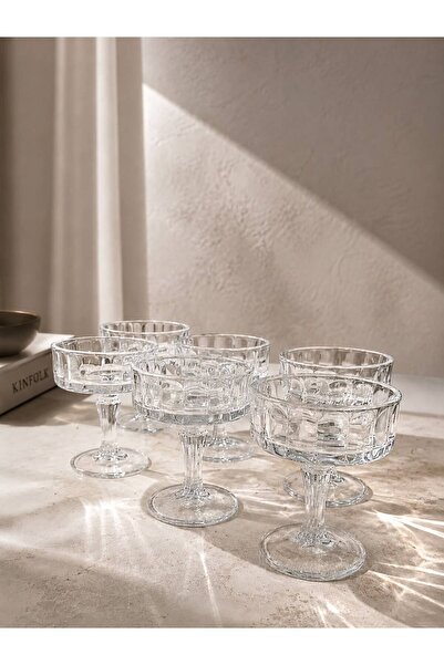 LEONEV 6-Piece Glass Turkish Delight Serving Tray with Stand