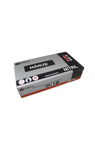 OEM Set de 100 mănuși din nitril, negre, fără pudră, mărimea XL