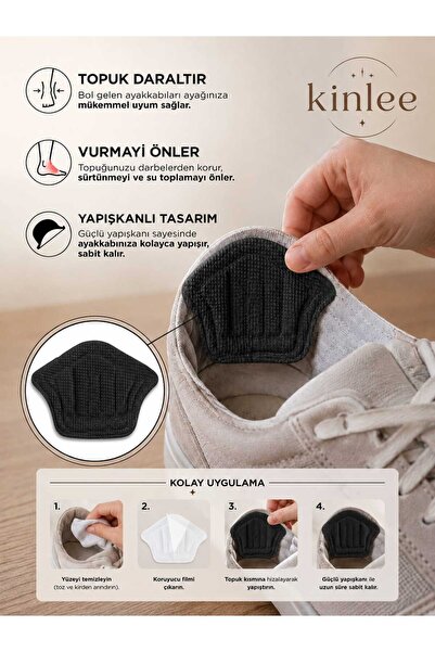 Kinlee Topuk Daraltıcı ve Vurma Önleyici Yapışkanlı Topuk Pedi 5 mm 11,5 x 8 ...