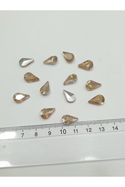 CRYSTALSHOP Ljepljivi kamen - {Zakrivljeni leđa} Zlatna kap 8x13mm (100 AD)