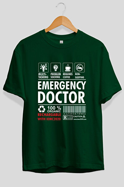 Ankhises Μπλουζάκι Emergency Doctor Oversize με στάμπα μπροστά, πράσινο, 100%...