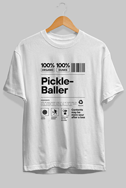 Ankhises Pickleballer Oversize μπλουζάκι με στάμπα στο μπροστινό μέρος, λευκό...