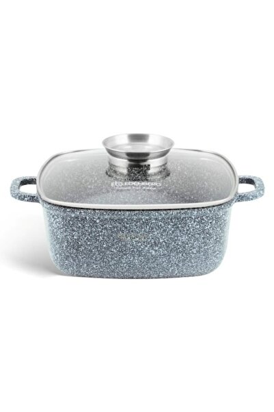 EDENBERG Oală antiaderentă pătrată 24cm, 4.4L cu capac de sticlă EB-8002