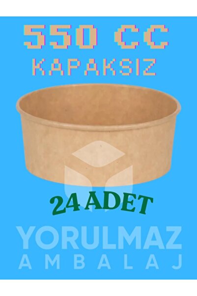 yorulmaz ambalaj 🥗 550 Cc Kraft Salata Kasesi Kapaksız 24 ’ Lü – Doğal Görün...