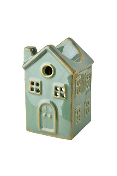 MONDEX Arzător de ulei ceramic în formă de casă 7.5 x 7.5 x 12.5 cm Turcoaz 1...
