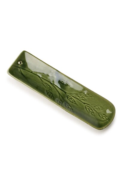 MONDEX Suport ceramic pentru tămâie, verde, 21.5x5.5x1.5 cm, 1 buc.