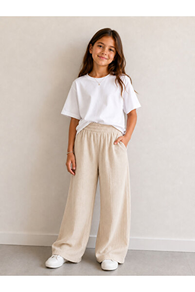 Ales Moda Dečije pantalone od muslinske tkanine