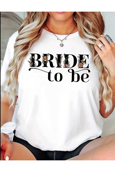 JENOLAN Tricou oversize casual tip boyfriend cu imprimeu „Bride To Be” Gelin ...