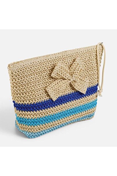 OEM Blue Striped Toiletry Bag with Bow 30 x 22