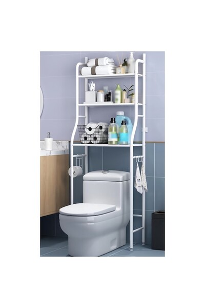 OEM Raft Depozitare Peste Toaleta, 3 Polite, Cadru Metalic, 155 x 47 x 25 cm