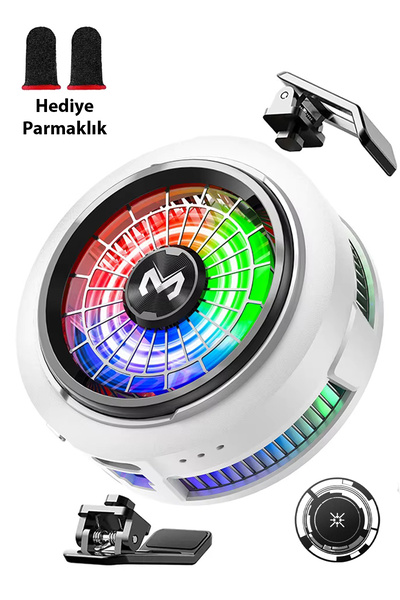 Memo CX20 iOS Android Soğutucu 20W Manyetik RGB Telefon Soğutucu –Anında Hızlı Soğutma,Sessiz Fan Soğutma