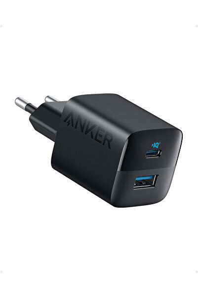 Anker Încărcător de perete 323 33W cu două porturi USB-C și USB-A, Negru