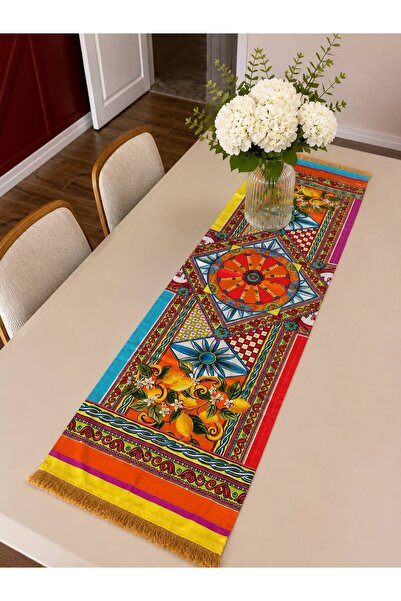 adenkahome Seria PARMA, Covor din piele intoarsa cu franjuri aurii 40x140 cm