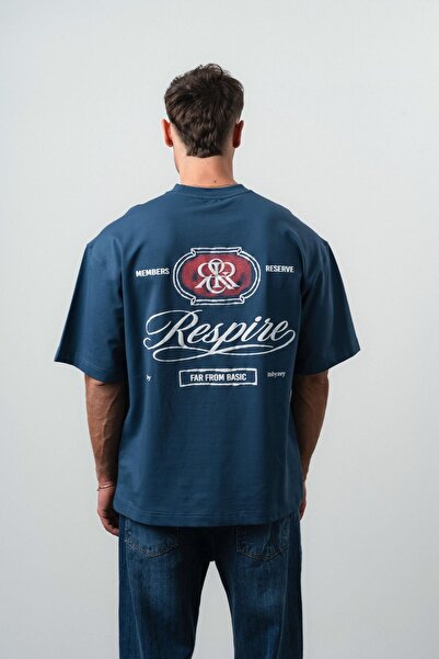 Respire Tricou supradimensionat RR bleumarin