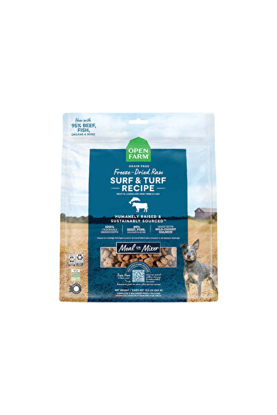 Open Farm طعام جاف للكلاب مجفف بالتجميد بوصفة سيرف آند تيرف