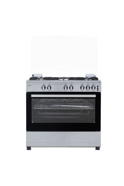 Samus SM950AGRXS1 Aragaz pe gaz cu 5 arzătoare, 90 cm, cu cuptor de 92L, Argi...