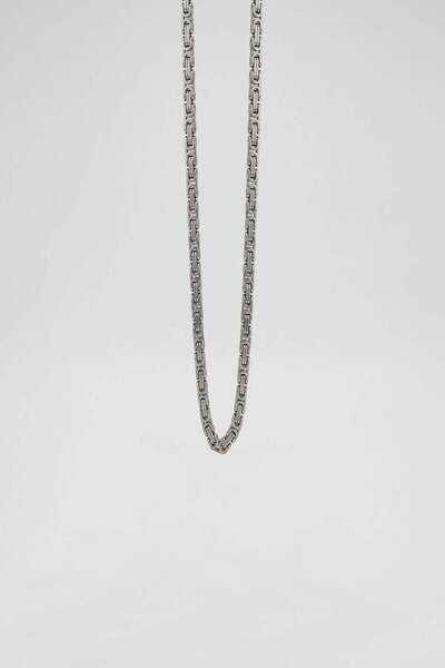 ablukaonline Men's Chain Strip Necklace Silver