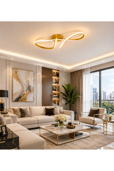 Buiva Sonsuz Aşk Plafonyer Avize Power Ledli Salon Avizesi