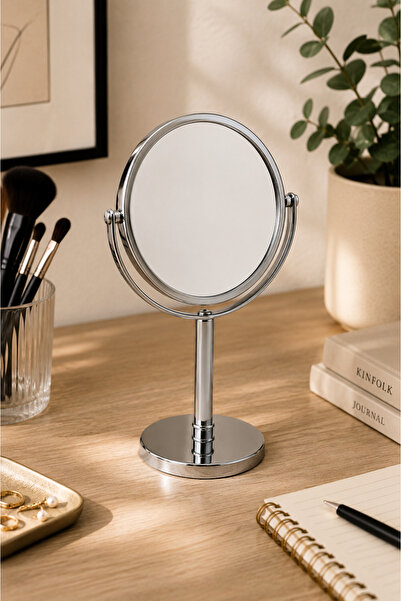 Tutku Home Metal Ayaklı Yuvarlak Mini Ayna 14 Cm
