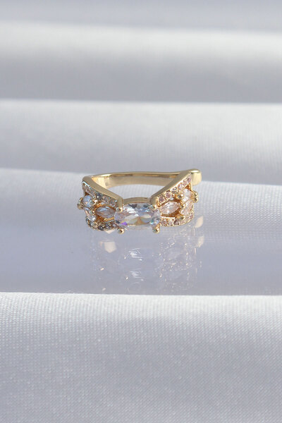 OGHAMAY Brass Gold Color Zircon Stone Plated Earcuff Earrings