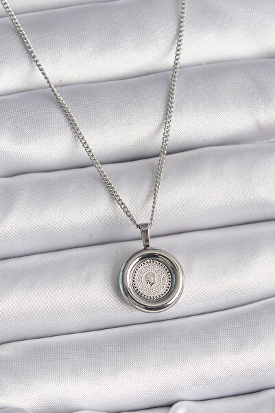 OGHAMAY 316L Steel Silver Color Chain Silver Color Gold Model Women's Necklace
