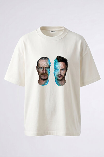 Anetos Breaking Bad_1 dizajn, pamučna bela majica sa štampanim leđima, oversize