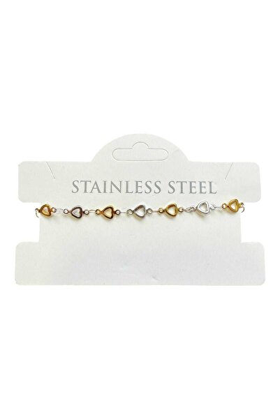 OGHAMAY Silver Color Hollow Heart Chain Yellow White Elevator Steel Bracelet ...