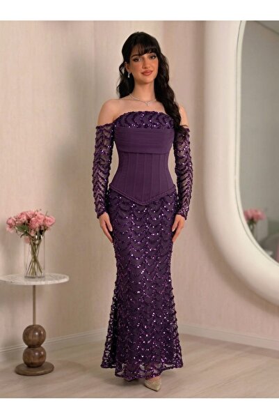 tasmim kian Purple Evening Dress