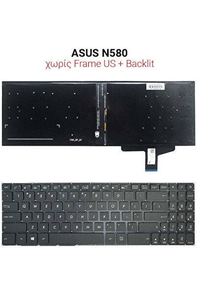 ASUS Πληκτρολόγιο φορητού υπολογιστή για N580 χωρίς πλαίσιο και με αγγλική (U...