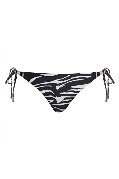 Z Store Γυναικεία σλιπ μπικίνι με σχέδιο ζέβρας και χρυσές λεπτομέρειες