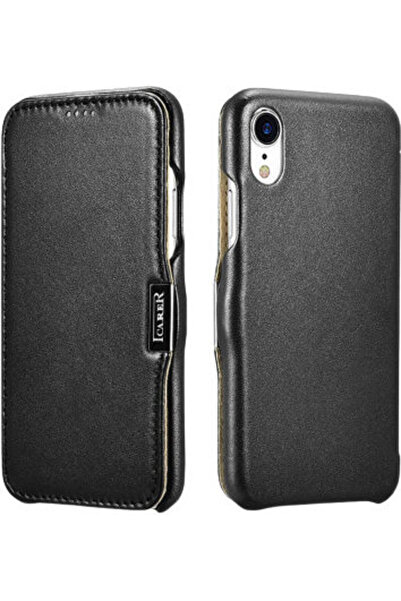 ICARER Πολυτελής Δερμάτινη Θήκη Βιβλίου Μαύρη (iPhone XR) Κωδικός: 22-00263