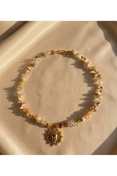 YAKA ART Güneş Taşı - Güneş Charm Handmade Kolye