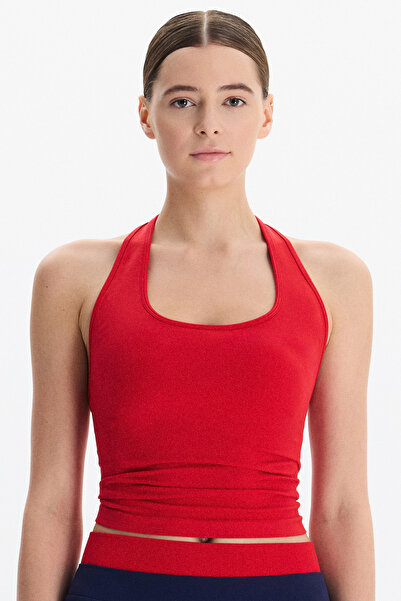 COMEUP Halter Yaka Göğüs Pedli Crop Atlet Goji Berry