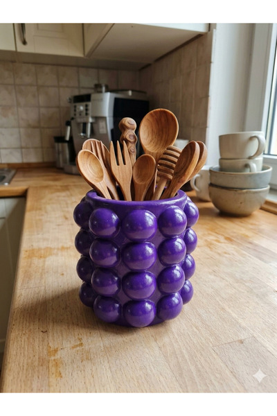 Be Candlous Bubble Countertop Upright Spoon Holder Organizer Purple