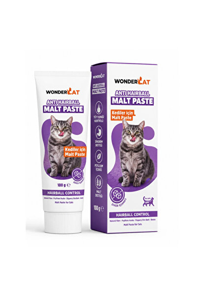WonderCAT Anti-Hairball Tüy Yumağı Engelleyici Kedi Malt Macunu 100 gr