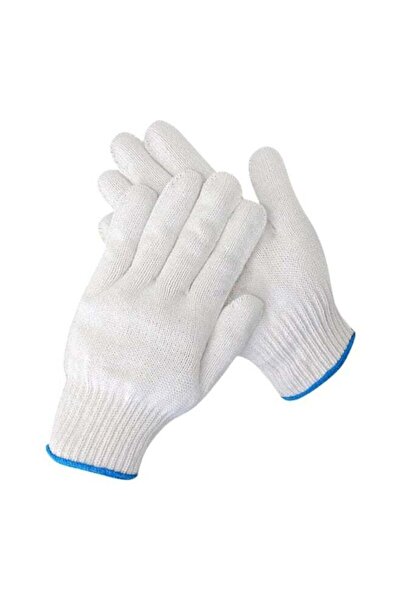 Duravel Cotton Work Gloves, White with Blue Trim, Industrial Safety Knit Glov...